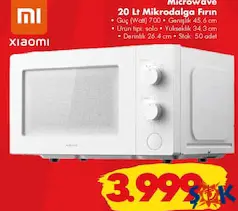 XİAOMİ MİCROWAVE 20 LT MİKRODALGA FIRIN fiyat ve kampanya bilgisi
